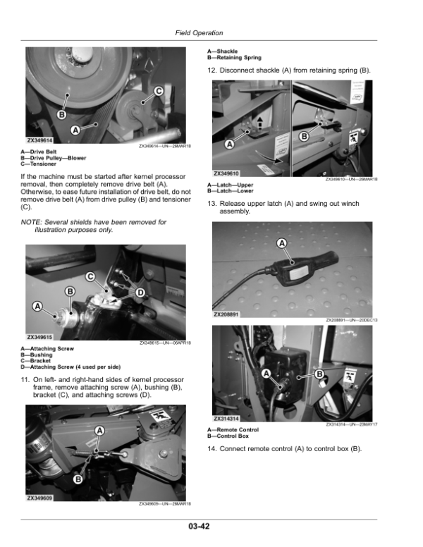 John Deere 8100, 8200, 8300, 8400, 8500, 8600 Self-PropelledForage Harvesters Operator’s Manual (OMDXE13497) Workshop Guide