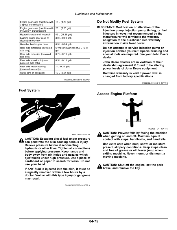 John Deere T670, HillMaster Combines (140000-) (North American) Operator’s Manual (OMDXE13897) Workshop Guide