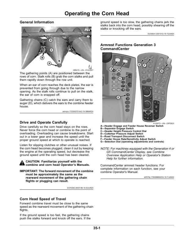 John Deere CR 6, CR 8, CR 12, CR 16, CR 18 Rigid Corn Heads (835001-) (North American) Operator’s Manual (OMDXE14059) Workshop Guide