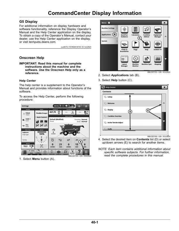 John Deere S7 600, S7 700, S7 800, S7 900 Combines (160100-) (South America) Operator’s Manual (OMDXE14355) Workshop Guide