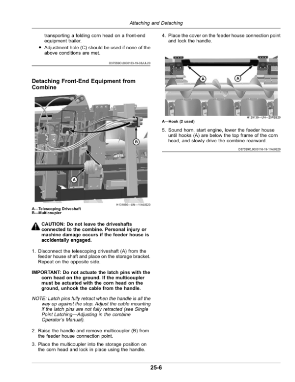 John Deere CF 12, CF 16, CF 18 Folding Corn Heads (Export Edition) Operator’s Manual (OMDXE14577) Workshop Guide
