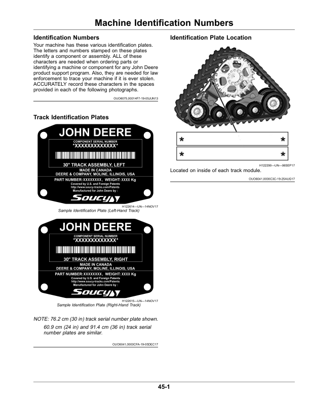 John Deere Tracks (835001-) Operator’s Manual (OMDXE14921) Workshop Guide