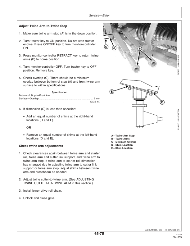 John Deere 467, 467S, 567 Round Balers Operator’s Manual (OME130316) Workshop Guide