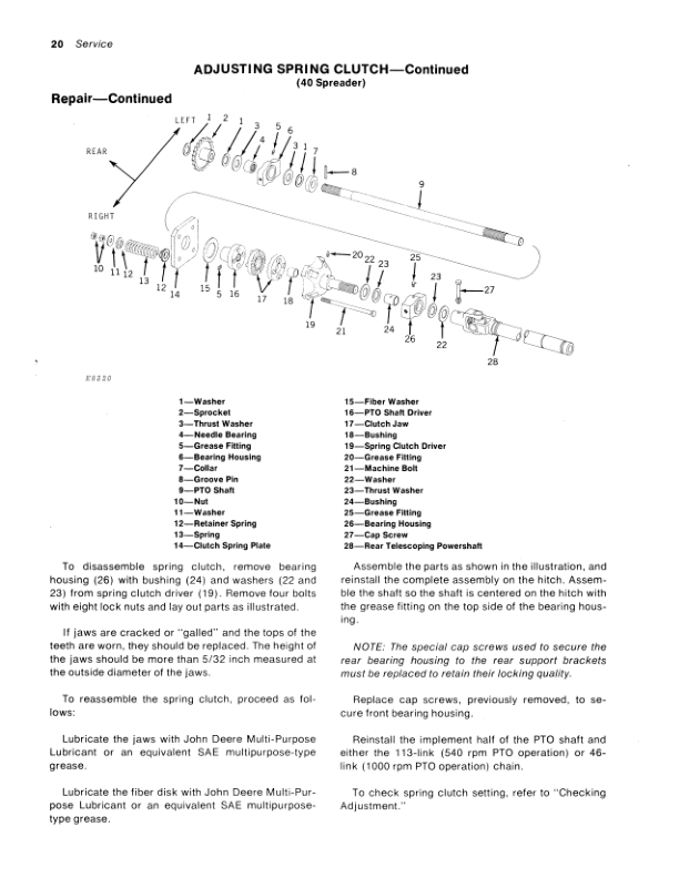 John Deere 34 (010501-), 40 (006201-) Manure Spreader Operator’s Manual (OME51471) Workshop Guide