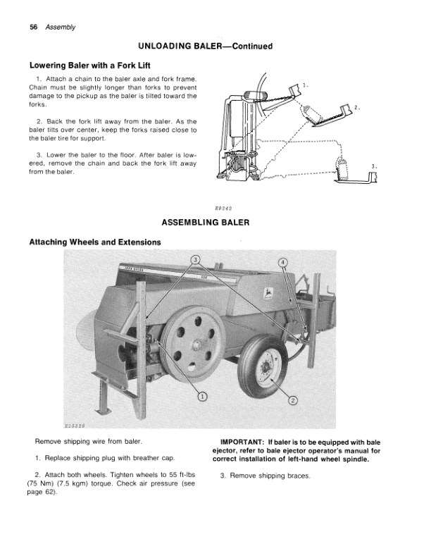 John Deere 336 Series Baler (North America Edition) Operator’s Manual (OME53642) Workshop Guide