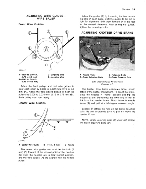 John Deere 466 Series Baler Operator’s Manual (OME57832) Workshop Guide