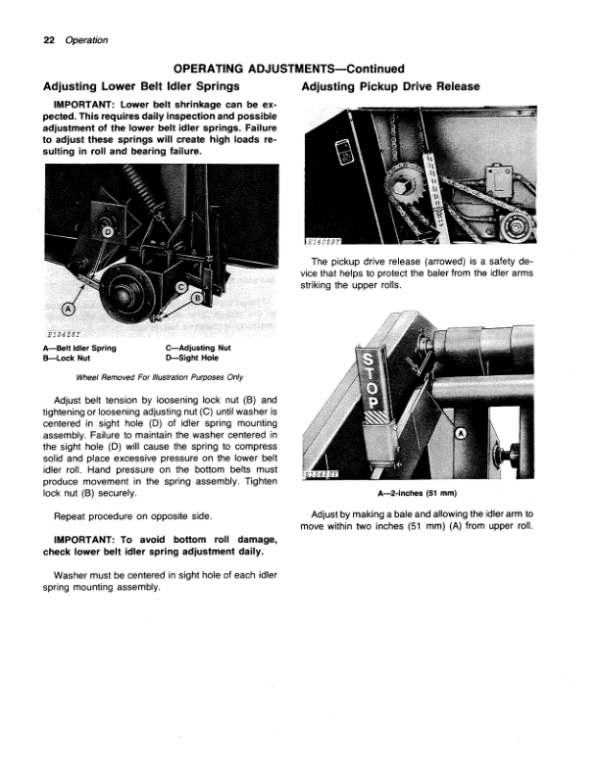 John Deere 410 Round Baler Operator’s Manual (OME60621) Workshop Guide