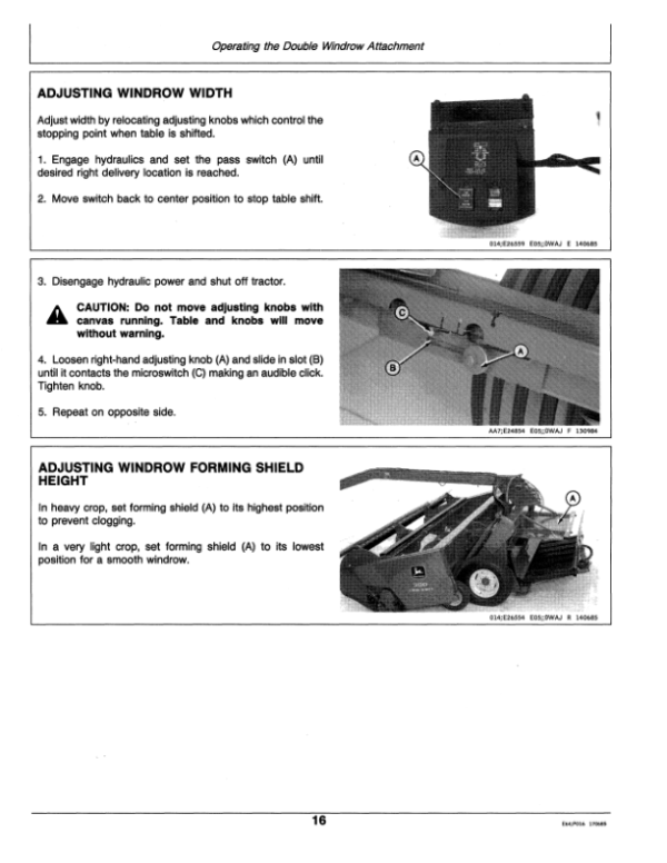 John Deere Double Windrow Attachment Operator’s Manual (OME75047) Workshop Guide