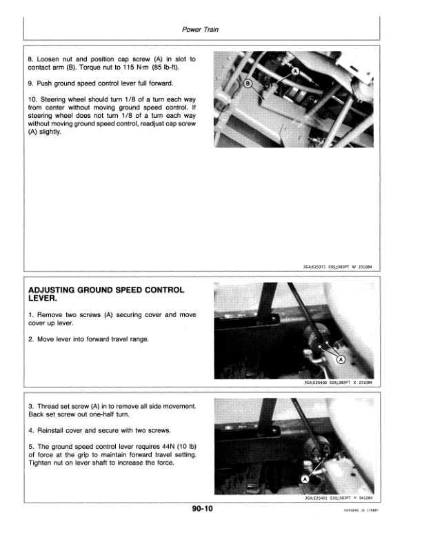 John Deere 3430, 3830 Self-Propelled Windrowers ( – 740000) Operator’s Manual (OME75061) Workshop Guide