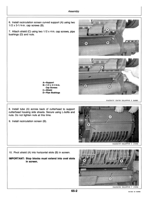 John Deere Kernel Processor For Self-Propelled Forage Harvesters Operator’s Manual (OME76112) Workshop Guide