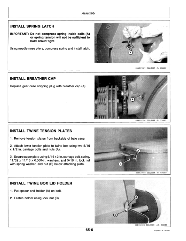 John Deere 348 Square Baler (MY1987-MY1990) Operator’s Manual (OME76975) Workshop Guide