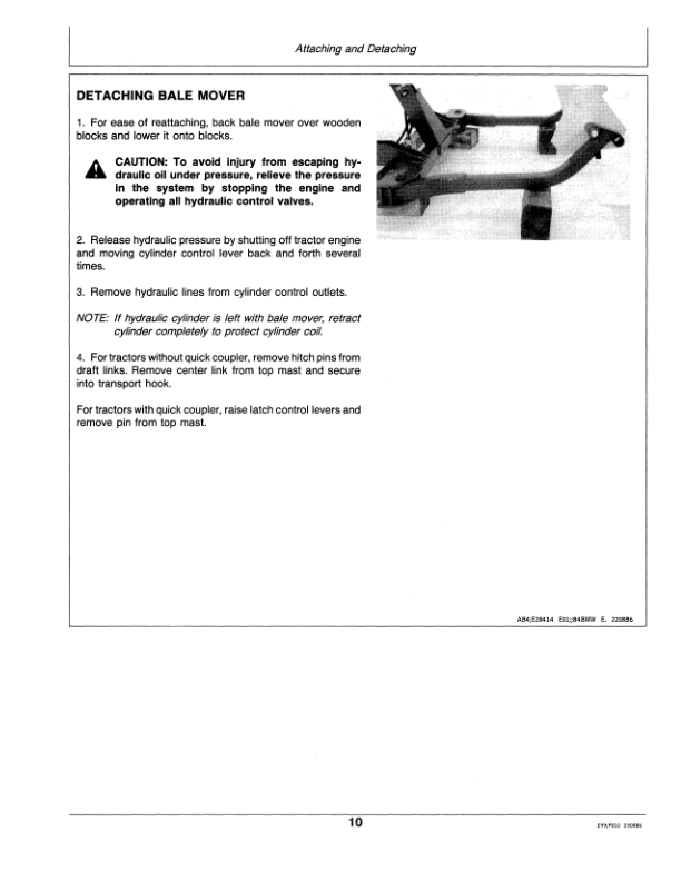 John Deere 84 Round Bale Mover Operator’s Manual (OME78010) Workshop Guide