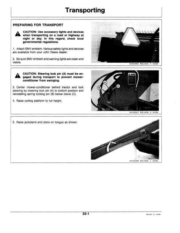 John Deere 1525 Mower Conditioner Operator’s Manual (OME79598) Workshop Guide