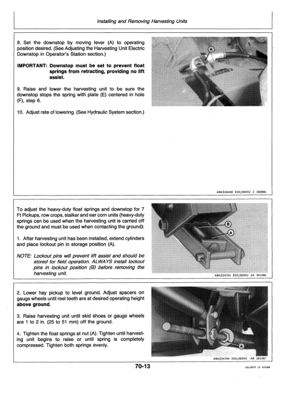 John Deere 5730, 5830 Self-Propelled Forage Harvesters Operator’s Manual (OME79601) Workshop Guide