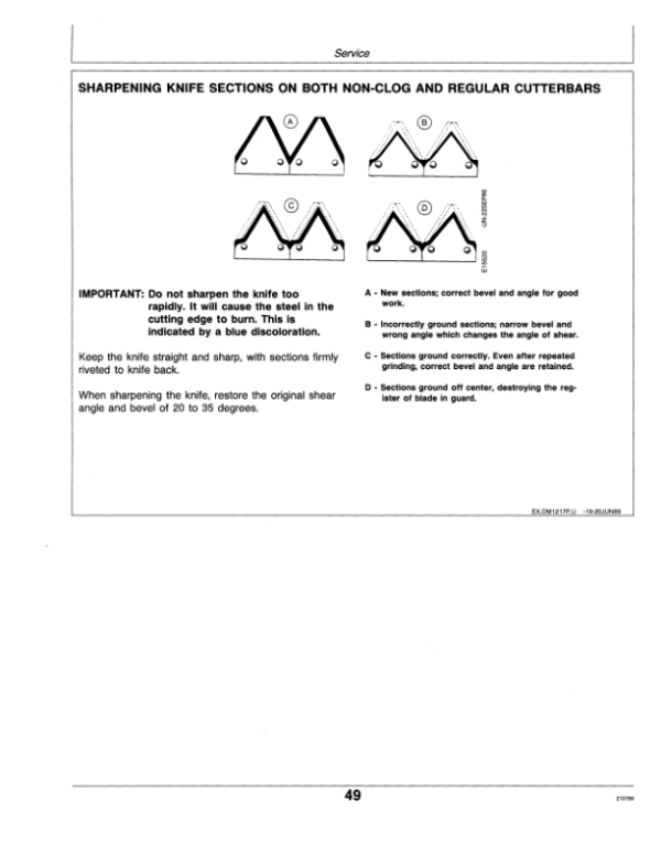 John Deere 1217, 1219 Mower Conditioners (765001-) Operator’s Manual (OME80055) Workshop Guide