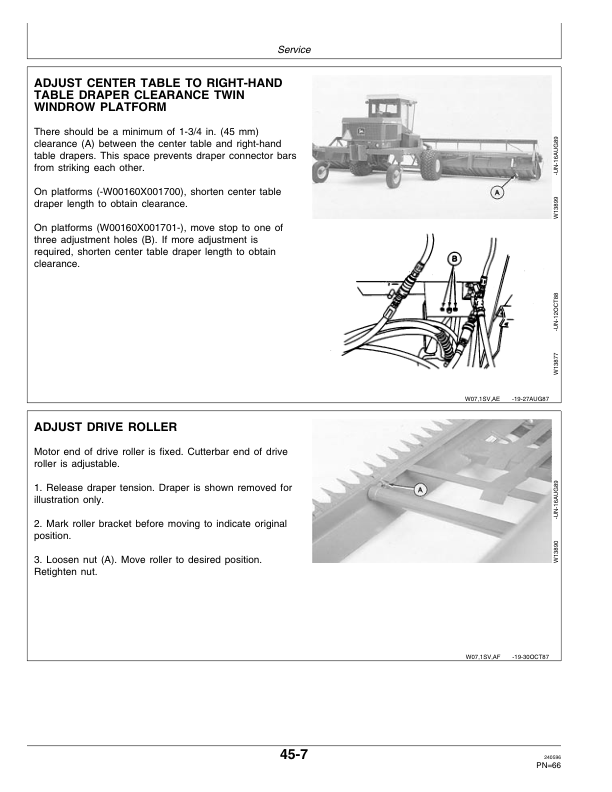 John Deere 160 Draper Platform Operator’s Manual (OME81678) Workshop Guide