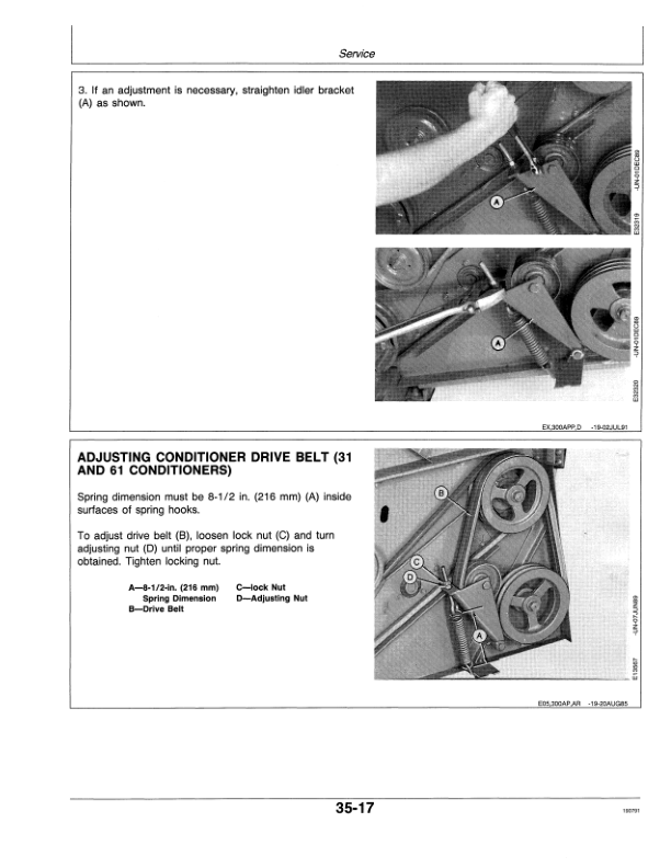 John Deere 300A Auger Platform – 31, 36, 61, 66 Hay Conditioners Operator’s Manual (OME81740) Workshop Guide