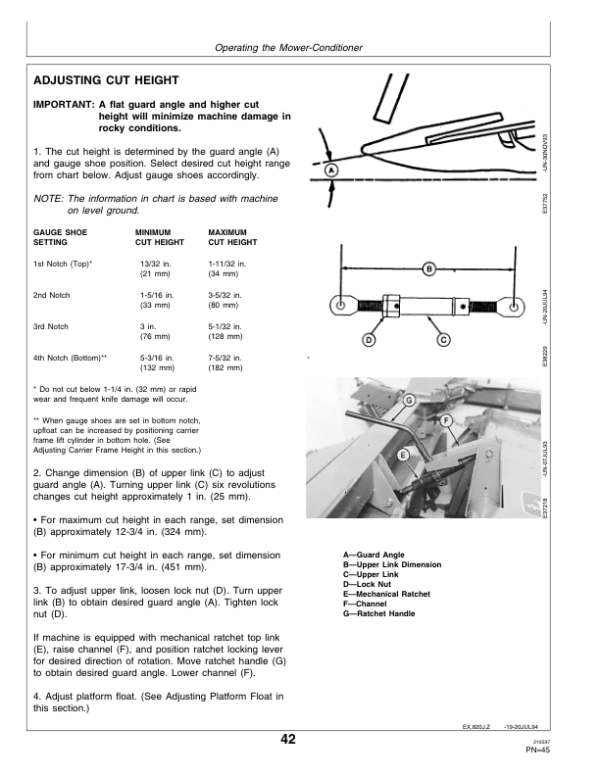 John Deere 820 Mower Conditioner (986001-) Operator’s Manual (OME86450) Workshop Guide