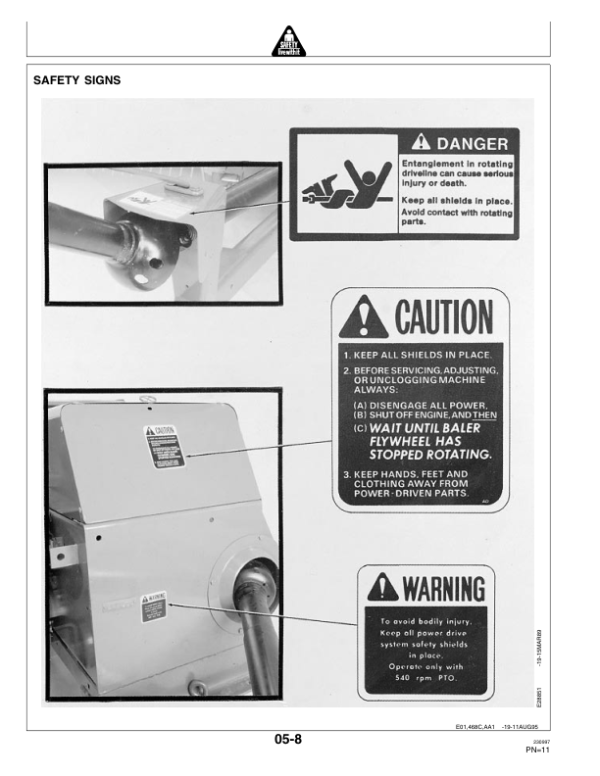 John Deere 468 Baler Operator’s Manual (OME87181) Workshop Guide