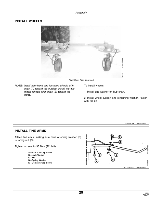 John Deere 752 Hay Tedder Operator’s Manual (OME87598) Workshop Guide