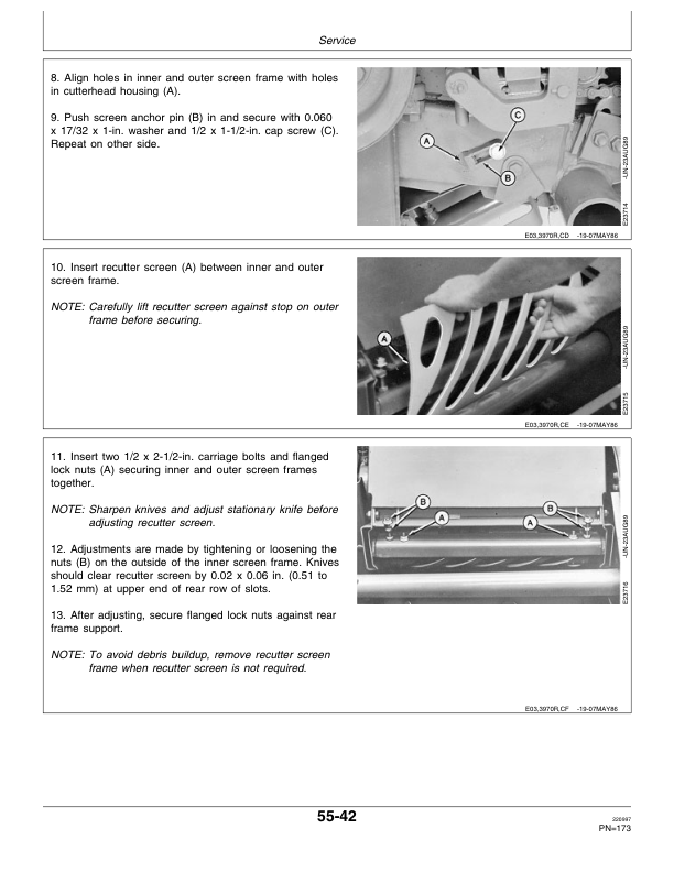 John Deere 3950, 3970 Forage Harvesters Operator’s Manual (OME87600) Workshop Guide