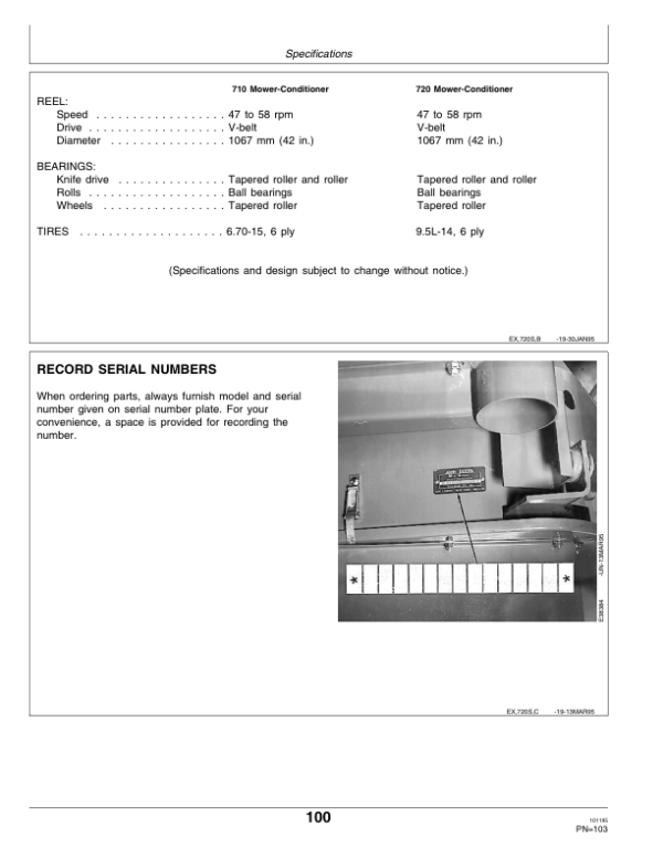 John Deere 710, 720 Mower Conditioner Operator’s Manual (OME88512) Workshop Guide