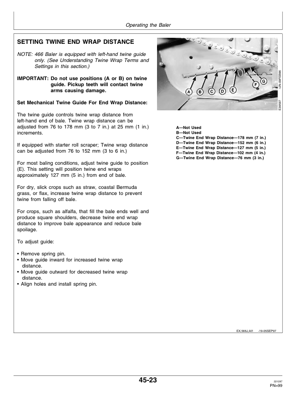 John Deere 466, 566 Round Balers ( 114001-) Operator’s Manual (OME92593) Workshop Guide