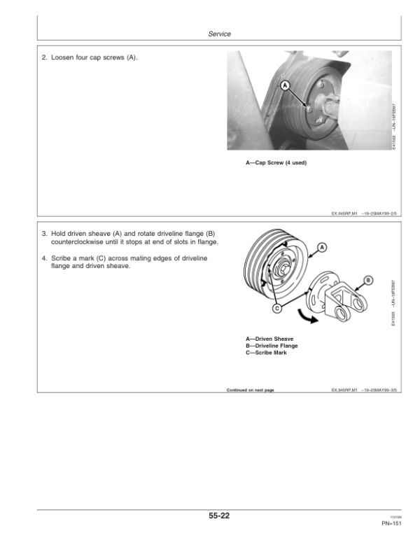 John Deere 945 (145001-), 955 (147001-) Center Pivot Mower-Conditioners Operator’s Manual (OME96796) Workshop Guide