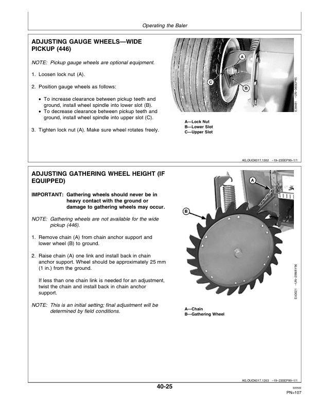 John Deere 446 (110001-), 546 (111001-) Round Balers Operator’s Manual (OME97083) Workshop Guide