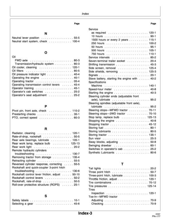 John Deere 5300N, 5400N & 5500N Tractors Operator’s Manual (OMER360019) Workshop Guide