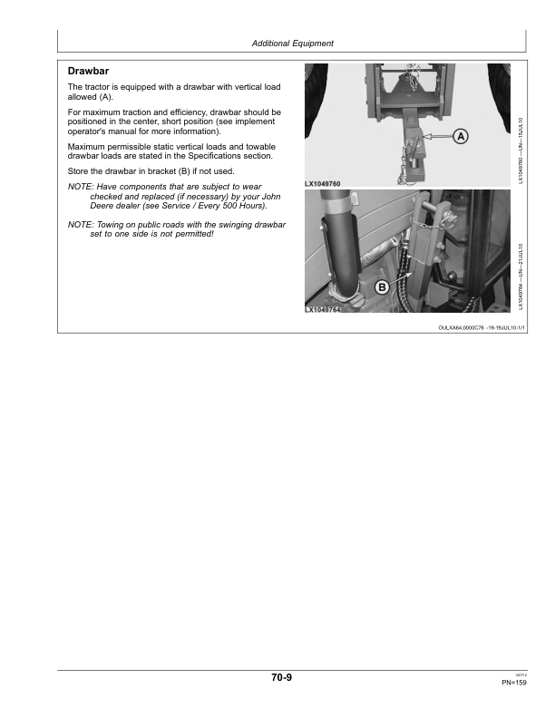 John Deere 5080GF, 5090GF, 5100GF, 5080GV, 5090GV, 5100GV Tractor (Australia Edition) Operator’s Manual (OMER423513) Workshop Guide