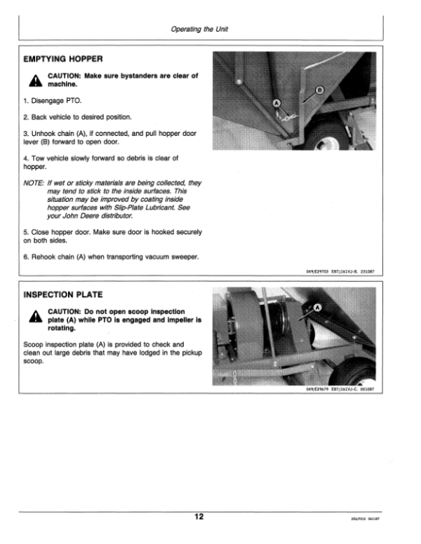 John Deere 161 Vacuum Sweeper Operator’s Manual (OMET13394) Workshop Guide