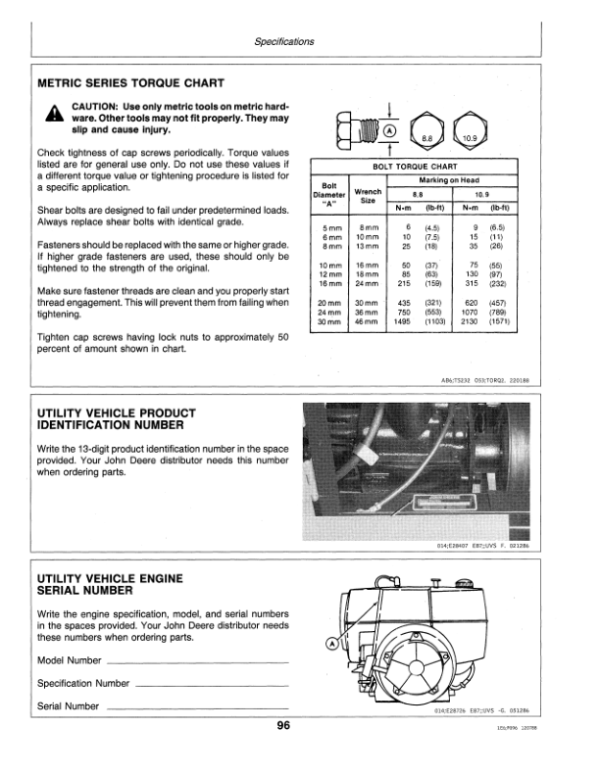 John Deere 1500 Utility Vehicle Operator’s Manual (OMET15437) Workshop Guide