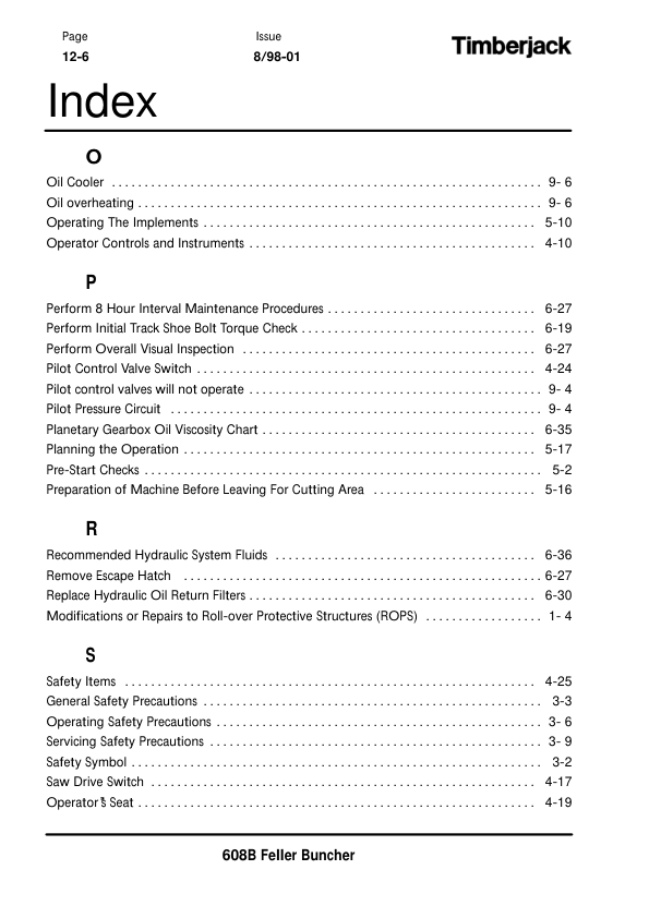 John Deere 608B Tracked Feller Bunchers Operator’s Manuals (OMF288058) Workshop Guide