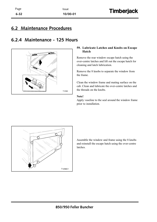 John Deere 950, 850 Tracked Feller Bunchers Operator’s Manuals (OMF292297) Workshop Guide