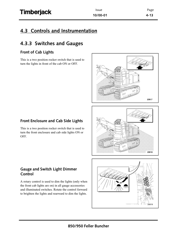 John Deere 950, 850 Tracked Feller Bunchers Operator’s Manuals (OMF292297) Workshop Guide