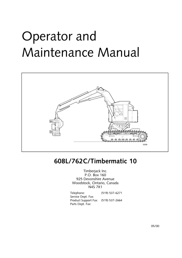 John Deere 608L Tracked Harvesters Operator’s Manuals (OMF296186) Workshop Guide