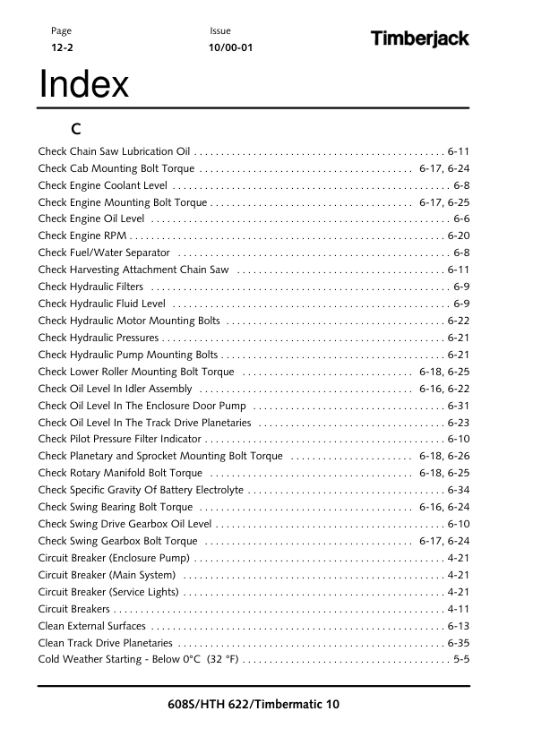 John Deere 608S, HTH622 Tracked Harvesters Operator’s Manuals (OMF296793) Workshop Guide