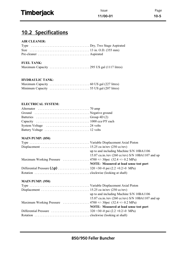 John Deere 950, 850 Tracked Feller Bunchers Operator’s Manuals (OMF380406) Workshop Guide
