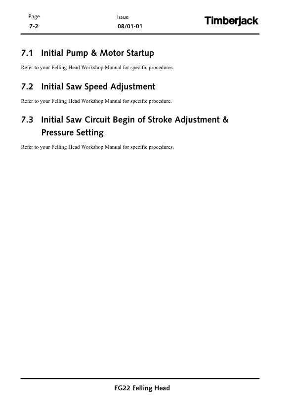 John Deere FG22 Felling Heads Operator’s Manuals (OMF382268) Workshop Guide