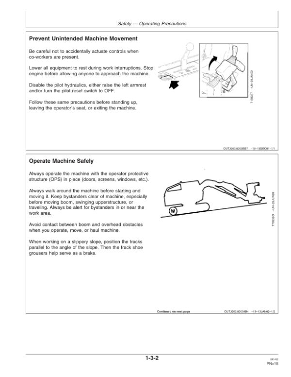 John Deere 953G Tracked Feller Bunchers Operator’s Manuals (OMF383512) Workshop Guide