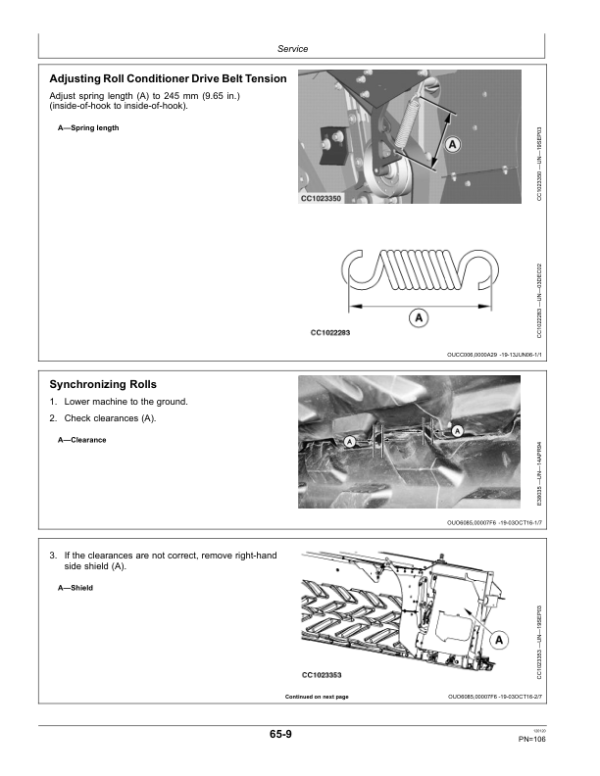 John Deere 625, 630, 635 Mower-Conditioners Operator’s Manual (OMFH304530) Workshop Guide