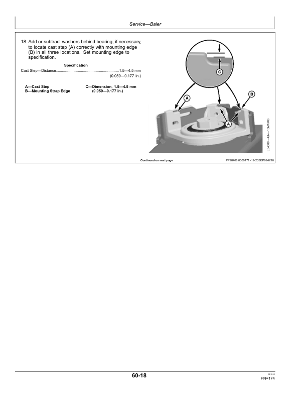 John Deere 458 Standard Round Balers (Regular Pickup Only) (360001-) Operator’s Manual (OMFH309536) Workshop Guide