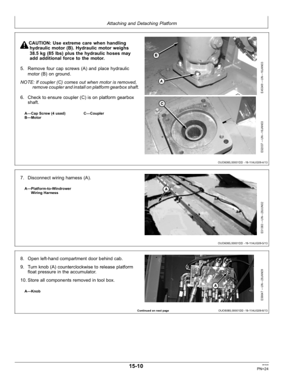 John Deere 994 Rotary Platform4 Meter4.5 Meter (360001-) Operator’s Manual (OMFH309668) Workshop Guide