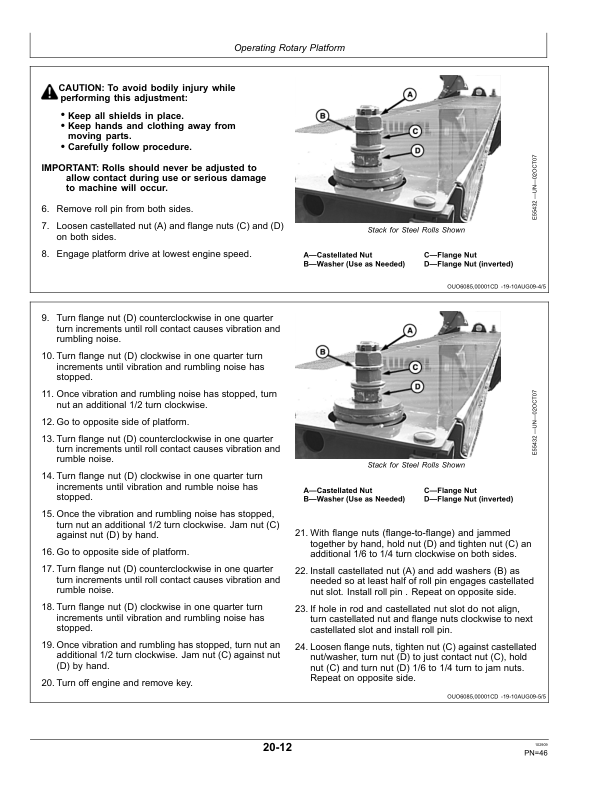 John Deere 995 Rotary Platform 5 Meter (350001-) Operator’s Manual (OMFH310748) Workshop Guide