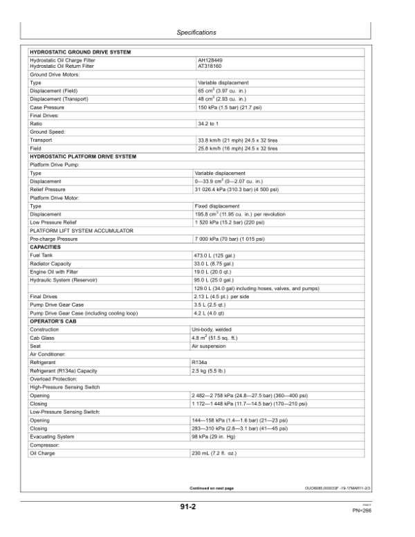 John Deere D450 (S.N. 371501-) Self-Propelled Windrower Operator’s Manual (OMFH311647) Workshop Guide