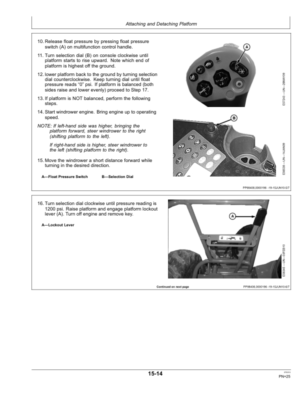 John Deere 896 Auger Platform Export Edition (370001-) Operator’s Manual (OMFH311654) Workshop Guide