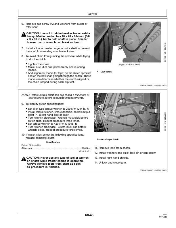 John Deere 449 Round Baler (North American) Operator’s Manual (OMFH313120) Workshop Guide