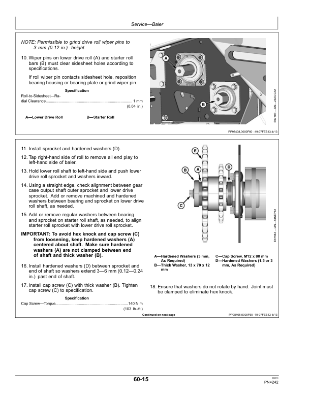John Deere 459, 459S, 559 & 559S Round Balers (Export Edition) Operator’s Manual (OMFH313138) Workshop Guide