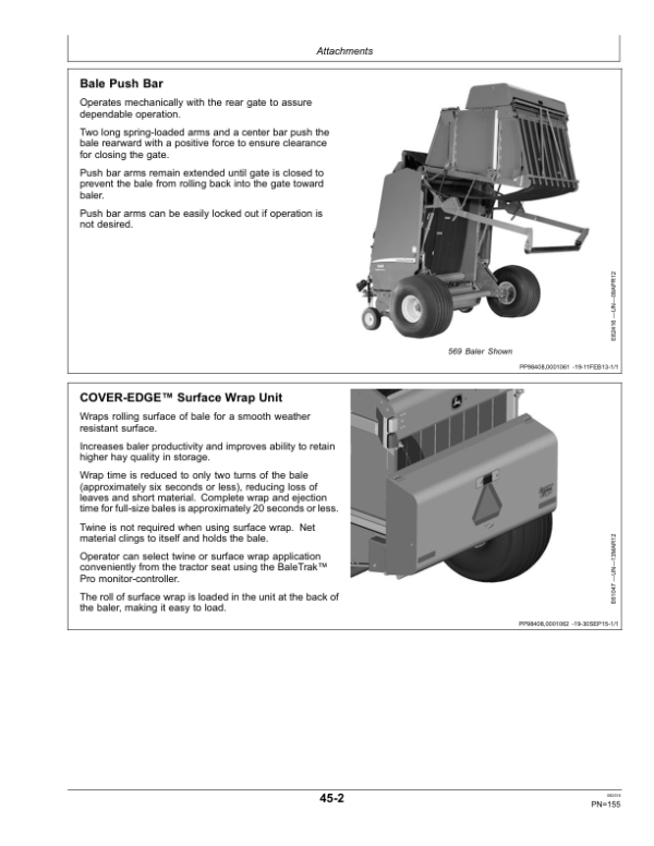 John Deere 469, 469S, 569 & 569S Round Balers (North American) Operator’s Manual (OMFH313140) Workshop Guide